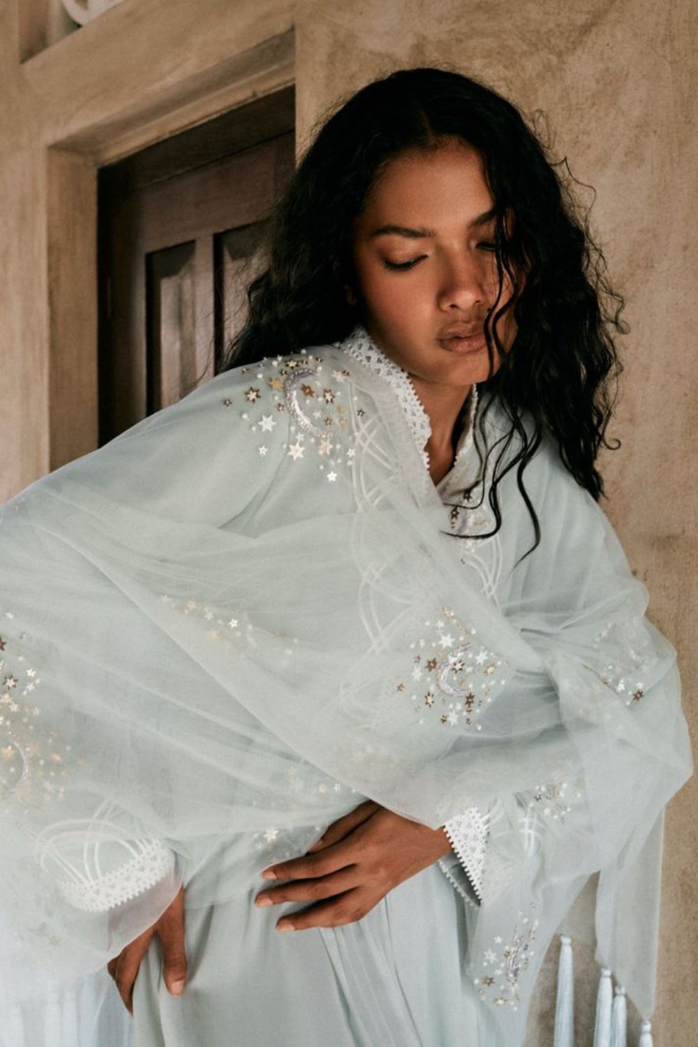 Fleur Abaya With Tulle Cape