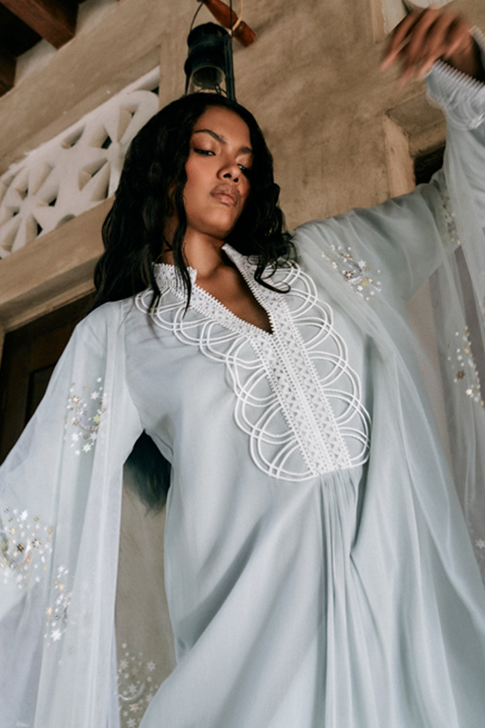Fleur Abaya With Tulle Cape