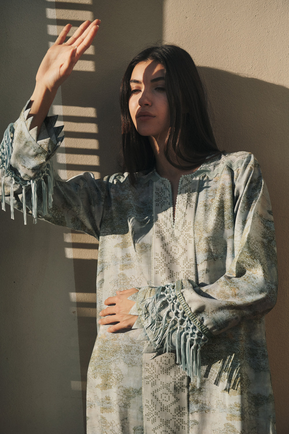 Geometric Garden Print Kaftan
