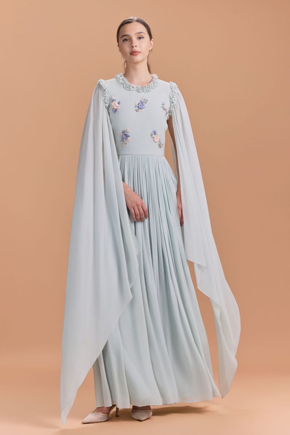 Lunaria Elongated Sleeves Maxi Gown