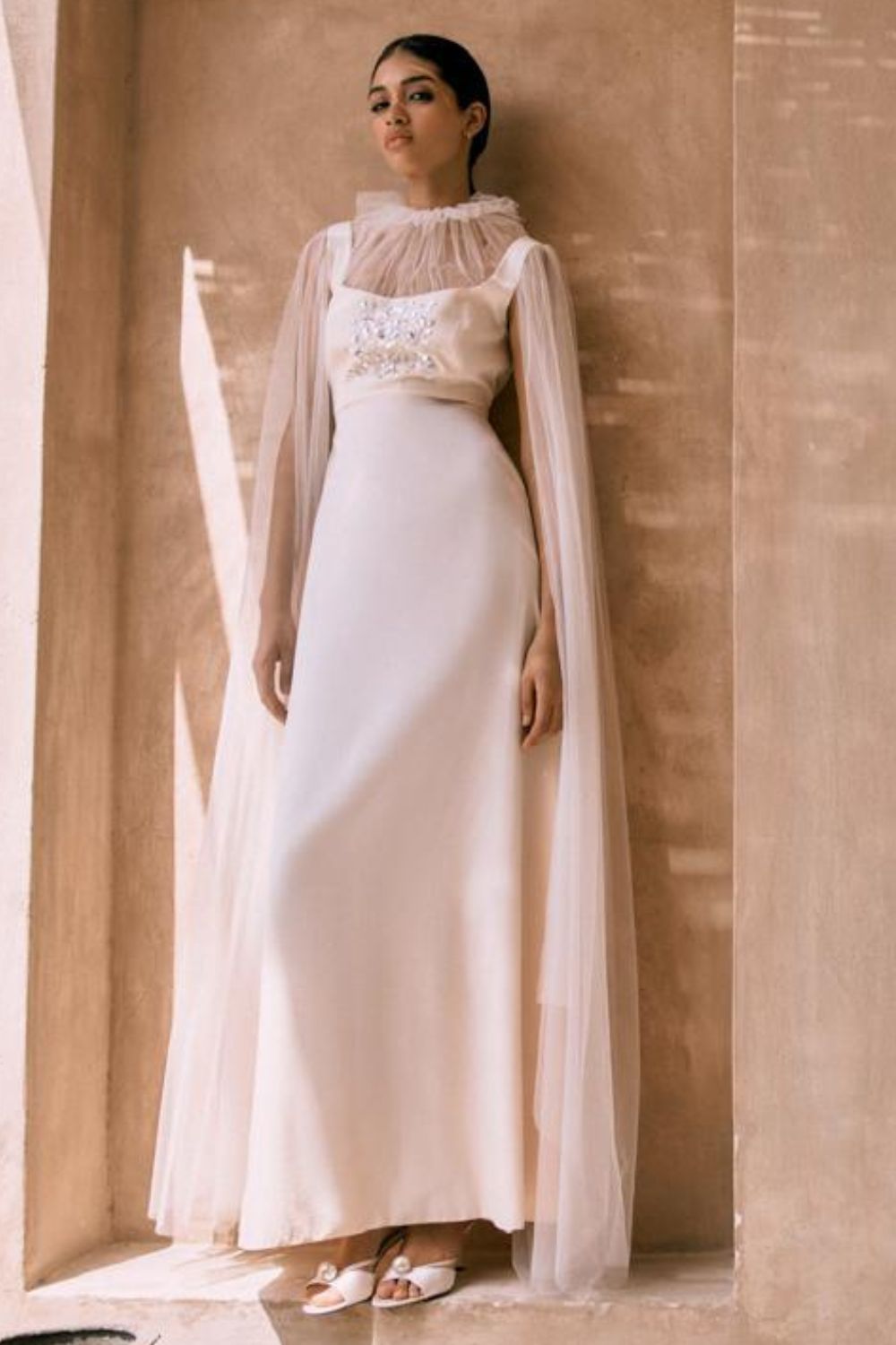 Celiné A-line Gown Gathered Neckline