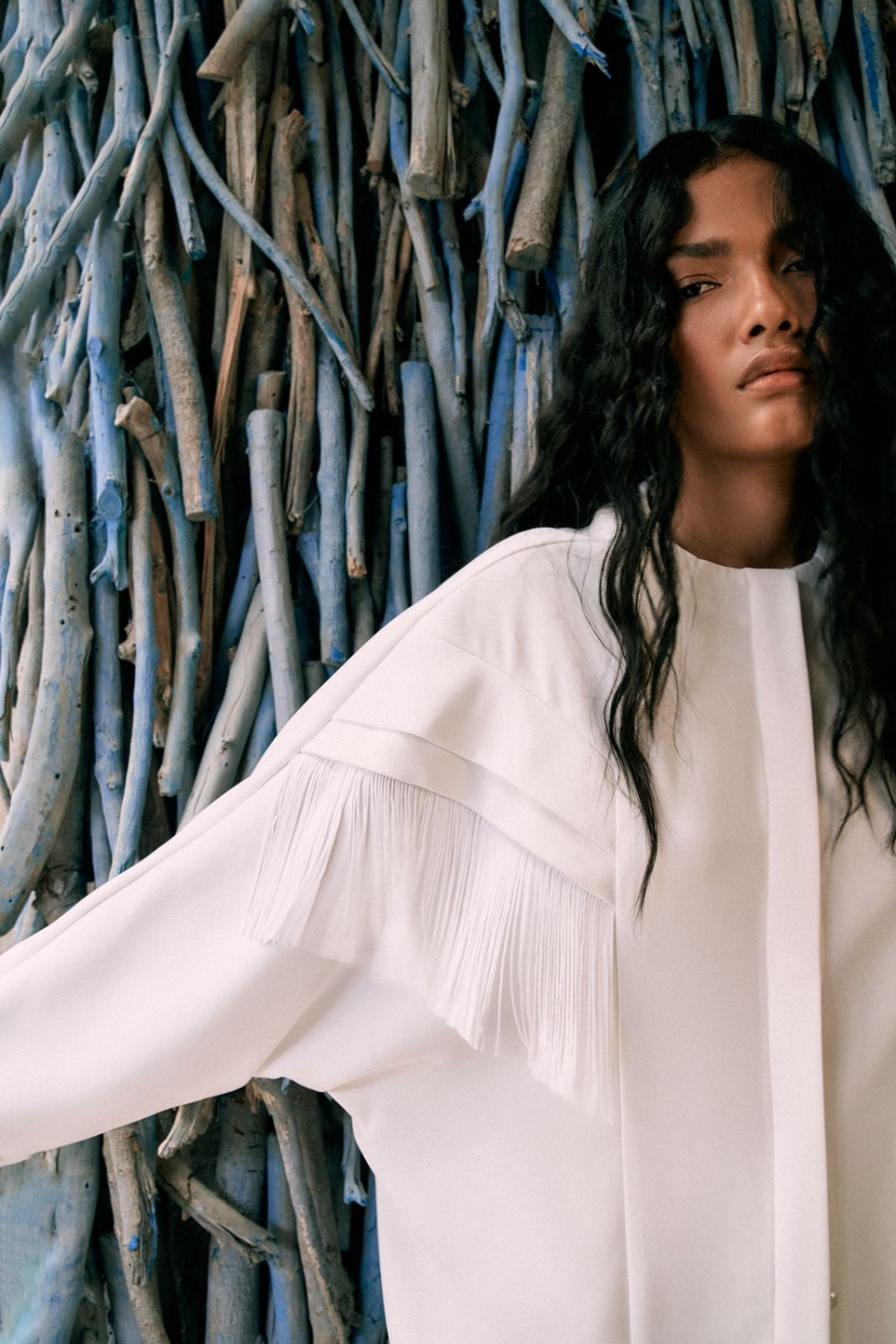 Solara Ivory Fringe Shirt & Pants Set