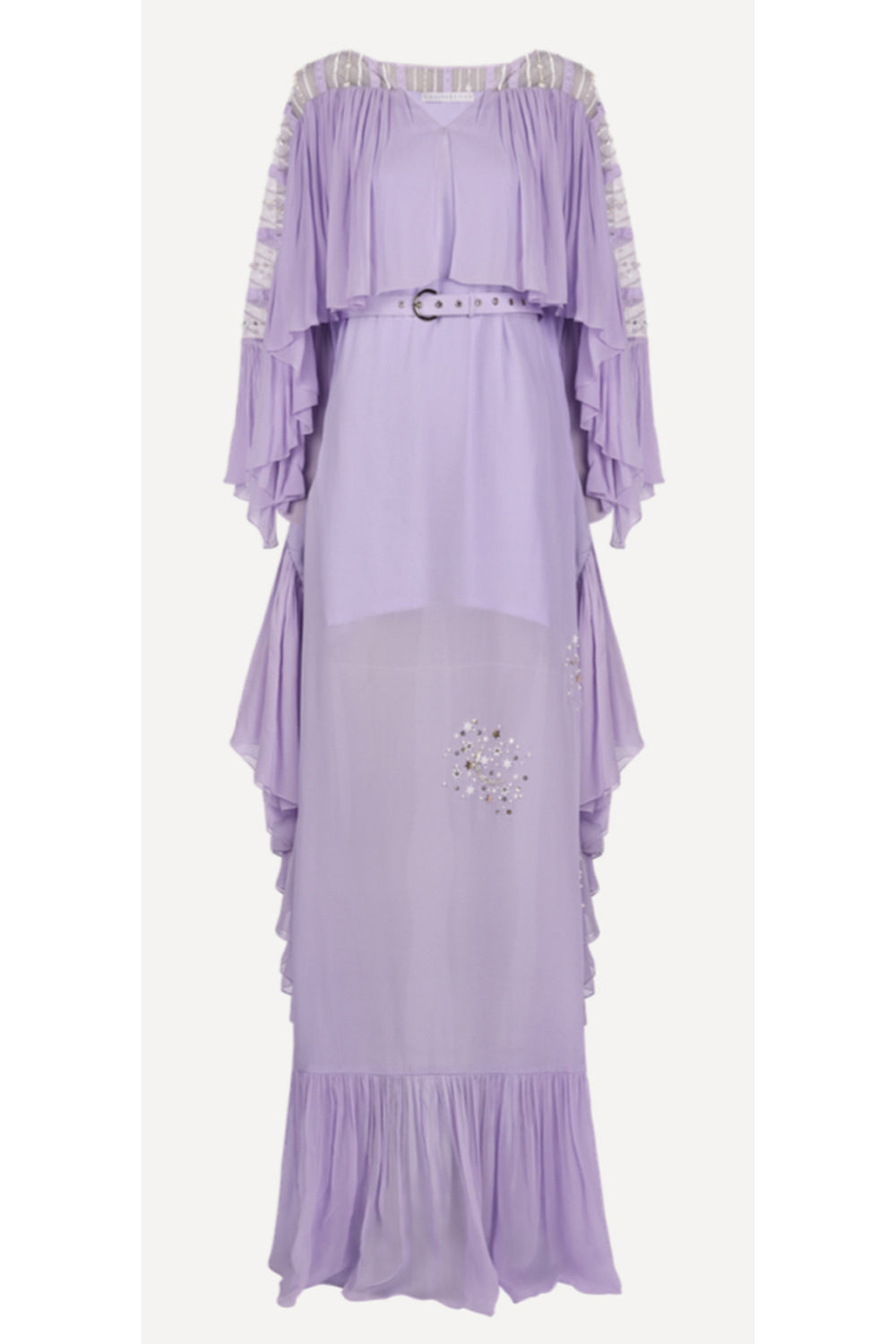 Maison Ruffle- Detailed Dress With Belt