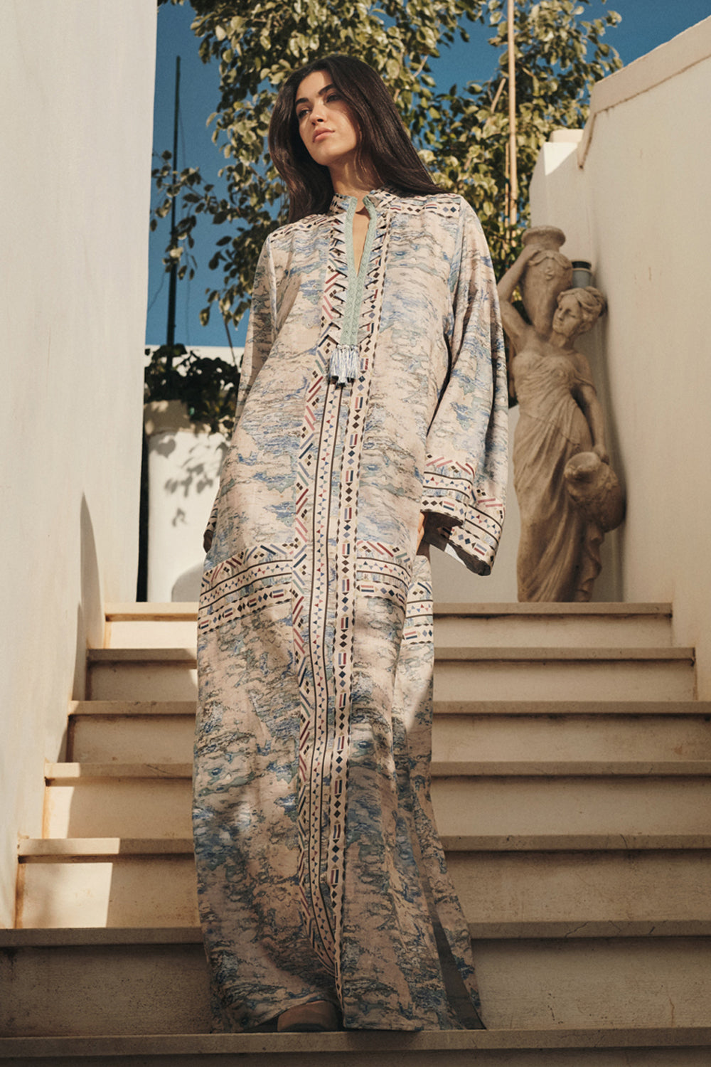 Tribal Marble Print Kaftan