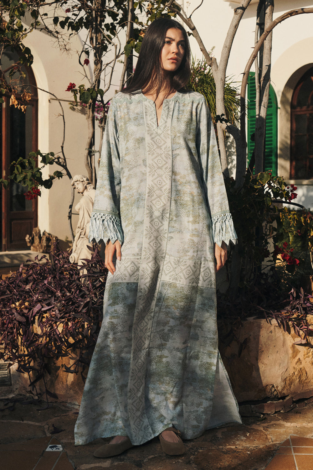 Geometric Garden Print Kaftan