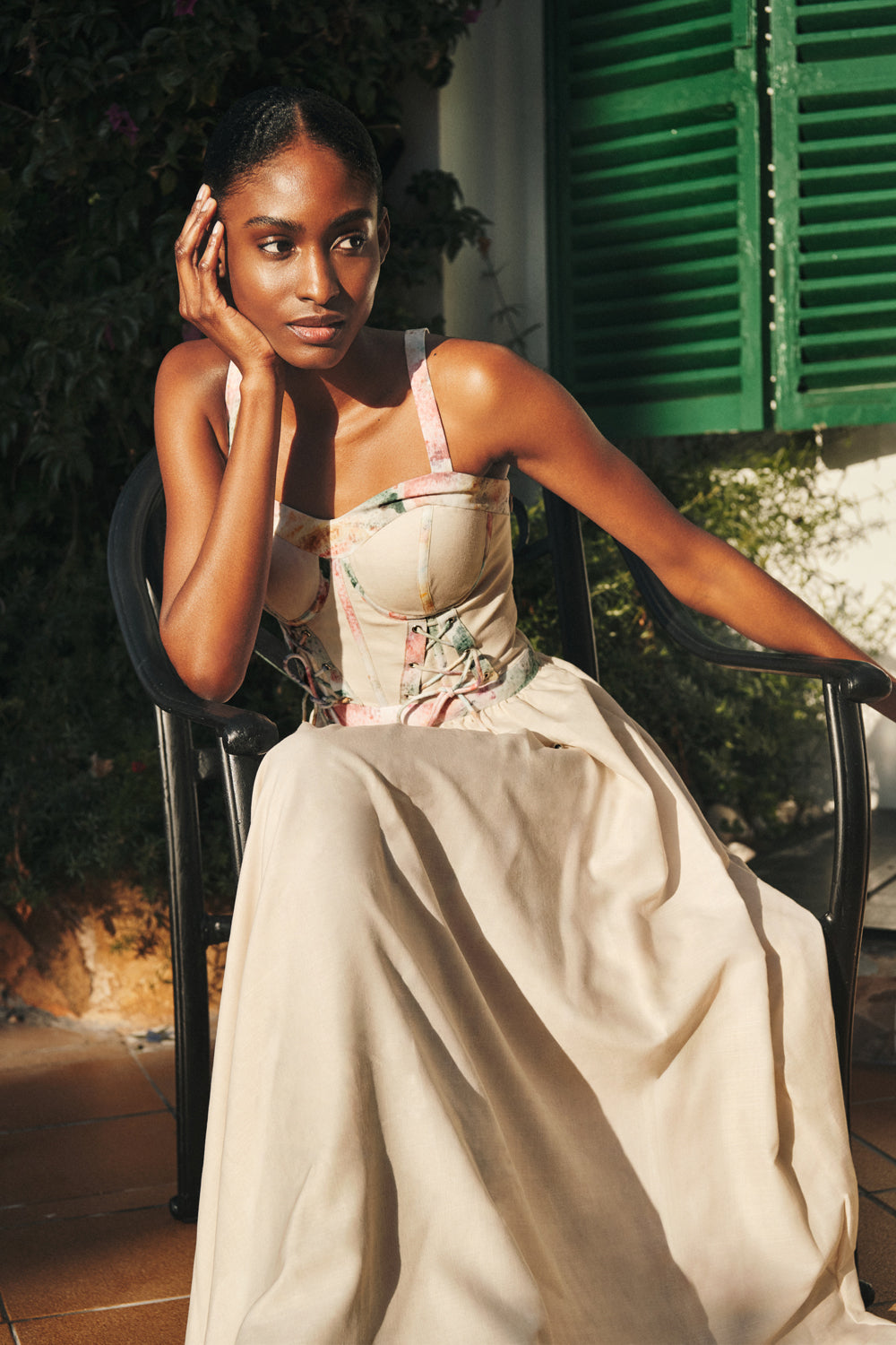 Cream With Watercolour Print Dress