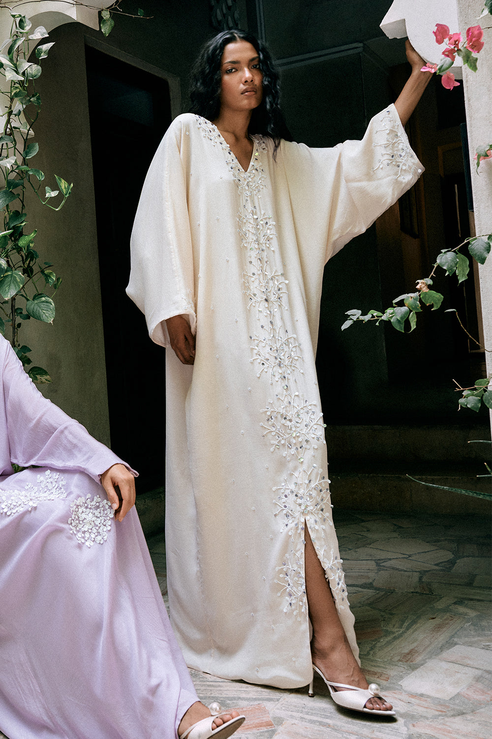Solstice Beige Embroidered Abaya