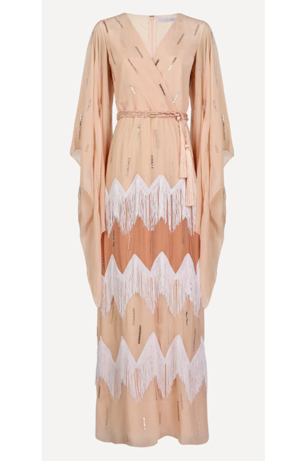 Noor Fringe Chevron Maxi Gown